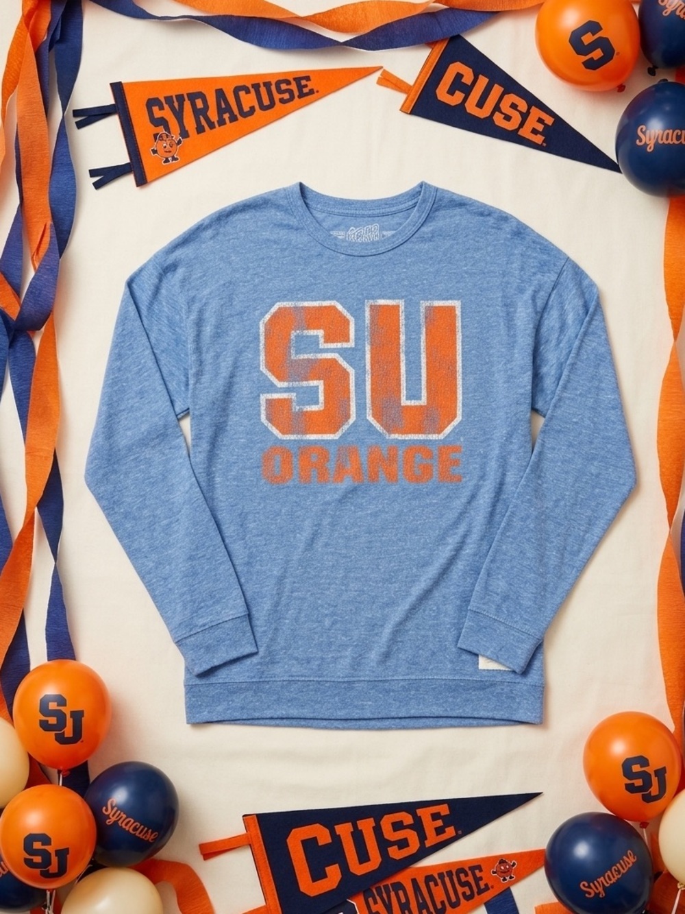 Original Retro Brand Blue Long Sleeve Tee syracuse university SU size Small